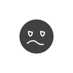 Annoyed emoji face vector icon. filled flat sign for mobile concept and web design. Confounded Face emoticon glyph icon. Symbol, logo illustration. Vector graphics