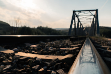 Low angle shot of railway track