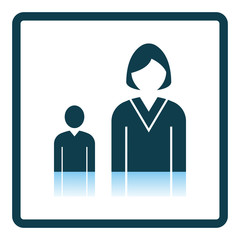 Lady Boss With Subordinate Icon