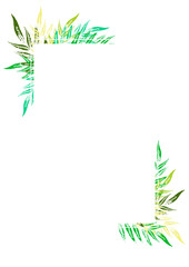 Photo frame with leaf prints.