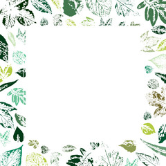 Photo frame with leaf prints.