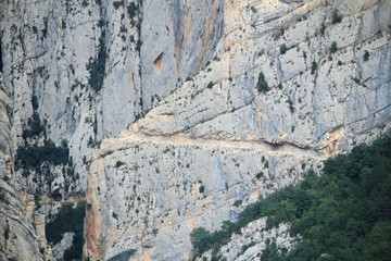 A hiking path in Mont Rebei canyon, Spain