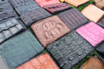 Crocodile wallet handmade of leather