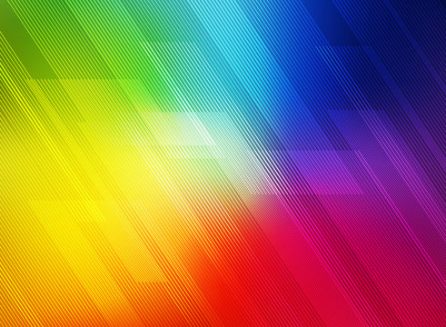 Abstract diagonal geometric lines pattern technology on rainbow colorful gradients background.