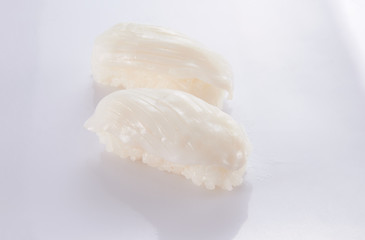 japanese food. sushi with seafood on white background