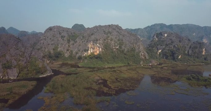 Aerial Vision of Nhin Bihn, Tam Loc, Trang An and Hang Mua Peak