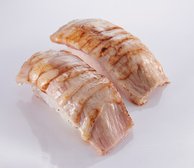 japanese food. sushi with seafood on white background