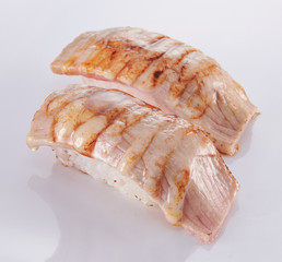 japanese food. sushi with seafood on white background