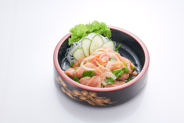 japanese food. sushi with seafood on white background