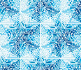Materiał do szycia Abstract frozen stars, snowflakes seamless pattern