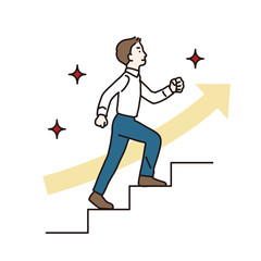 成長・スキルアップする社会人の男性