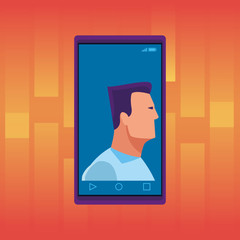 cellphone showing a man