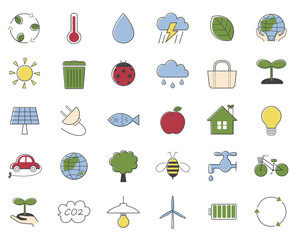 Ecology, Environment & Nature Icons Set