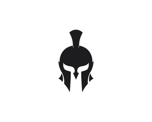 Spartan helmet logo template vector icon