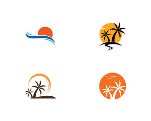 summer logo vector icon template