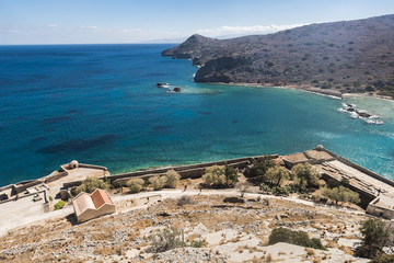 Fototapeta na wymiar View at Aegean sea from Spinalonga