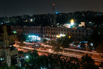 Fototapeta na wymiar Long Exposure of Road in Dwarka