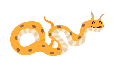 Horned desert viper icon vector illustration. Cartoon style partridge snake, isolated on a white background