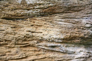 Geological layered rock with wind erosion