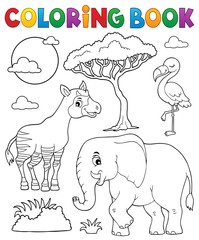 Coloring book African nature topic 6