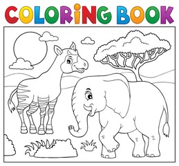 Coloring book African nature topic 7