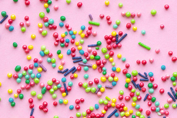 Colorful celebration background with candy.