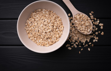 Organic oatmeal cereal. Breakfast ingredient. Food. Vegetarian