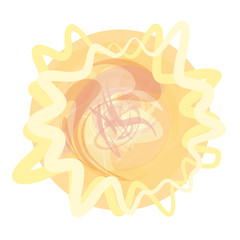 Watercolor Sun Picture Hand Drawn Imitation Illustration