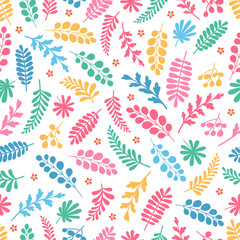 Seamless abstract flower and leaves