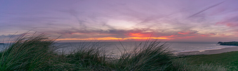 Perranporth, Cornwall pano over the beach