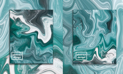 Liquid color covers set . Set of modern marble splatters. Design elements for poster, card, brochure, banner .	