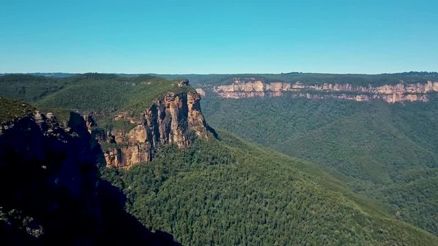 Cinematic Drone Aerial Scenery of Blue Mountains National Park Mount Banks and Canyon Popular Hiking and Bushwalking Destination in Australia 4k