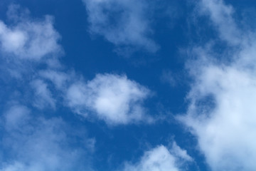 Beautiful white clouds on the natural background of the blue sky