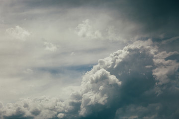 Blue cloudy sky before rain.