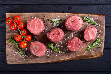 Raw filet mignon