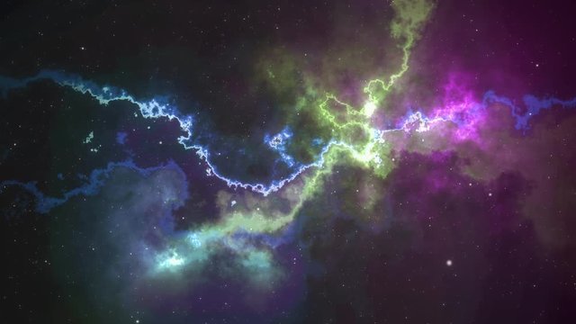 Magenta and Green Abstract Fractal Universe Space Looping Background