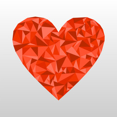 Naklejka na ściany i meble Triangle heart.Red abstract polygonal heart.Heart icon