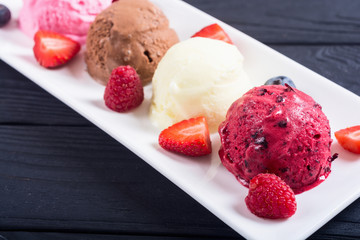Mix of ice cream ball