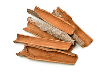 Cinnamon on a white background