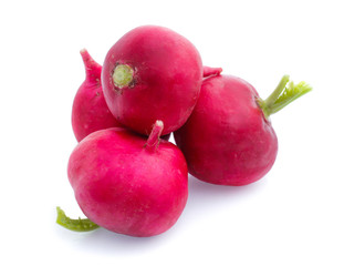 Small garden radish isolated on white background