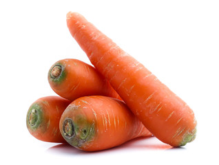 fresh carrots isolated on white background