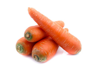 fresh carrots isolated on white background
