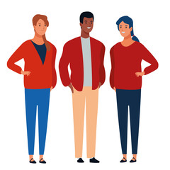 Fototapeta premium group of people avatar cartoon character