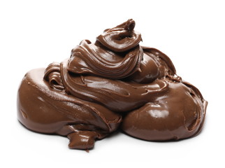 Cream chocolate spread isolated on white background