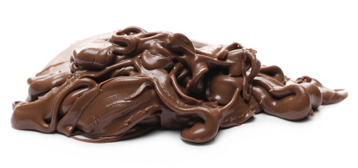 Cream chocolate spread isolated on white background