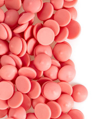 strawberry chocolate chips isolated on white