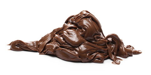 Cream chocolate spread isolated on white background