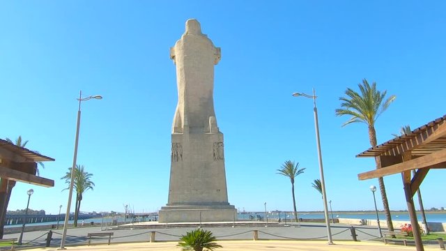 Main access to Punta del Sebo Beach in Huelva Spain