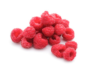 raspberries isolated on white background