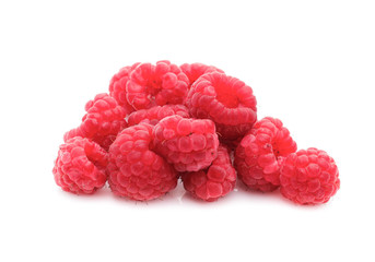 raspberries isolated on white background